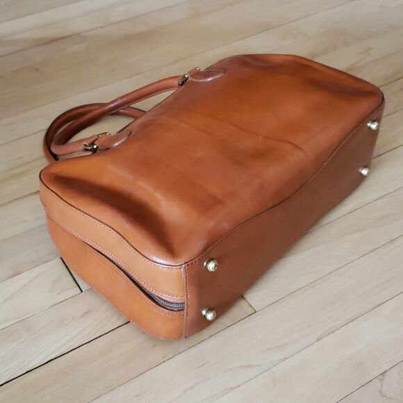 NEW * BRAHMIN Olivia Caramel Hampshire Italian Leather Crossbody Satchel Bag - Picture 7 of 12